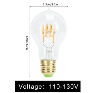 Light Bulb Tipped Antique Dimmable LED Filament 110V E27 Lamp Holder 4W Warm FI - Picture 1 of 22
