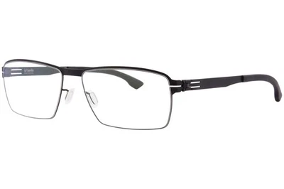 Ic! Gafas Berlin Lars-D para hombre negras borde completo forma rectangular 56 mm Foto 1 de 4
