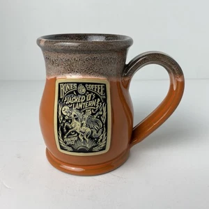 Deneen Pottery 14 oz Mug Bones Coffee Jacked O Lantern 2019 Pumpkin Spice Orange - Picture 1 of 8