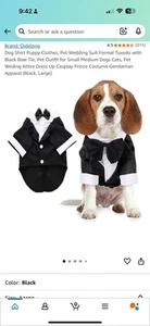 Schwarz-weißer Smoking Kostüm für Hunde und Katzen - Bild 1 von 2