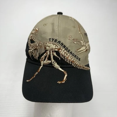 Vtg Wild Cotton Mens Baseball Hat OS Tan Dinosaur Skeleton Embroidery Retro - Image 1 of 4