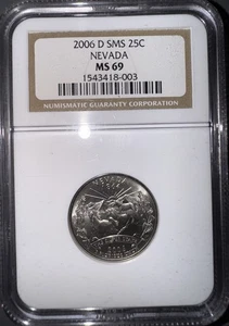 2006 D SMS Nevada Quarter NGC MS69 - Picture 1 of 2