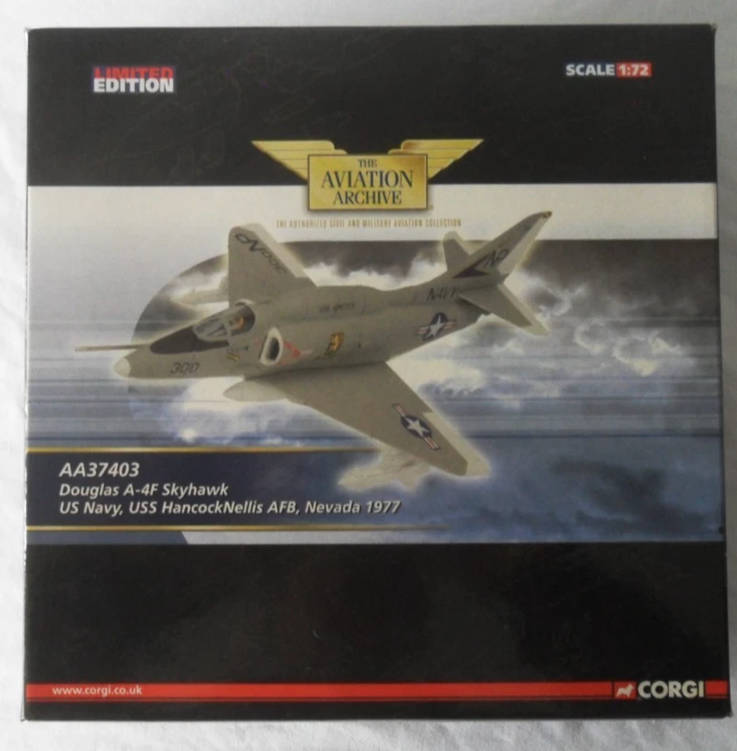 Corgi AA37403 1:72 Scale. Douglas A-4F Skyhawk US Navy. USS Hancock Nellis AFB - Image 1 of 4