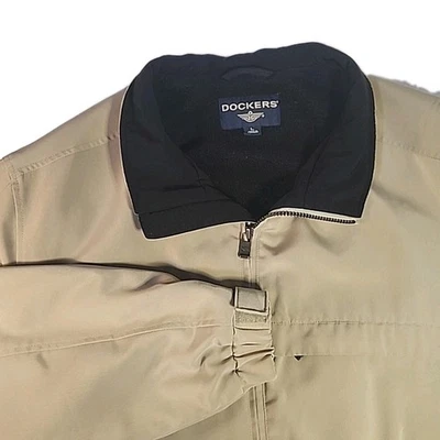 Dockers Jacket Men’s Size Large Light Weight Khaki Tan Full Zip Vintage - Image 1 of 4
