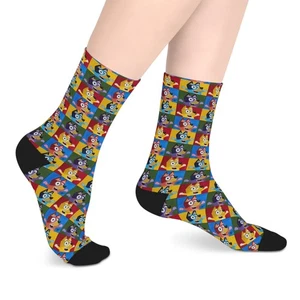 "Bluey Warhol" mittellange Socken, lustiges Geschenk für Bluey Liebhaber, Einheitsgröße - Bild 1 von 7