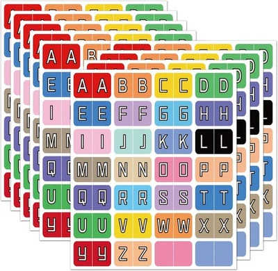 Alphabet A to Z 26 Letters Index File Folder Labels 1 x 1.5 inch, Multicolor  - Image 1 of 4
