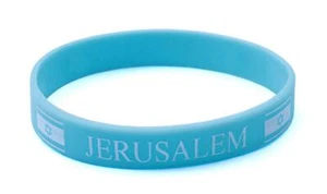Sky Jerusalem Silicone Wrist powerful Rubber Bracelet karma Israel Bangle gift - Picture 1 of 6