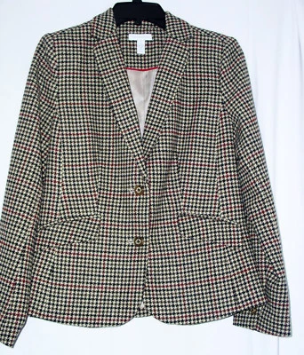 Charter Club Nice Jacket Black & Red Stripes Lined Long Sleeves Size 6  Exc.Cond - Image 1 of 4