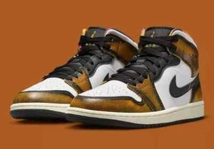 Air Jordan 1 Mid SE Taxi Orange Wear Away Mens Size US 12 Shoes Sneakers ✅ - Picture 1 of 3