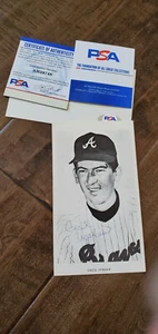 1969 ATLANTA BRAVES SIGNED TEAM ISSUE CARD CECIL UPSAHW YANKEES ASTROS PSA DNA - Picture 1 of 1