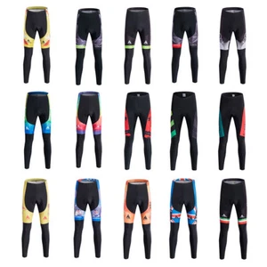 Men's Cycling Long Pants Padded Cycle Bicycle Bike Tights Pants Coolmax S-XXXL - Picture 1 of 35