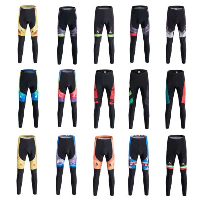 Men's Cycling Long Pants Padded Cycle Bicycle Bike Tights Pants Coolmax S-XXXL - Image 1 of 2