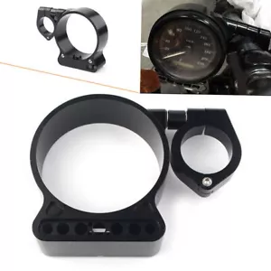 Black Side Mount Speedo Relocation Bracket For Harley Sportster XL883 39mm Fork - Foto 1 di 13