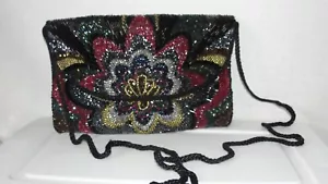 BUNTE "CARLA MARCHI" PERLENHANDTASCHE MIT SCHULTERRIEMEN - Bild 1 von 7