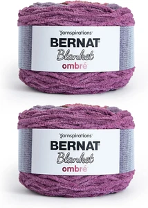 Blanket Ombre Dusty Rose Ombre Yarn - 2 Pack of 300G/10.5Oz - Polyester - 6 Supe - Picture 1 of 12
