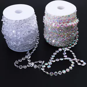99 FT Garland Diamond Acrylic Crystal Bead Wedding Decoration Party Home Deco - Picture 1 of 3