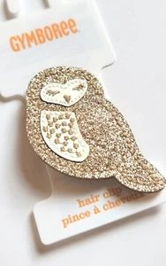 NWT Gymboree Girl "All Spruced Up" Gold Sparkle Owl Hair Clip Holiday - Picture 1 of 2