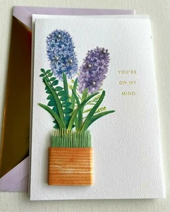 Hallmark Card by Signature ~ 3D Beaded Hyacinths Flowers ~ Always Here For YOU - Picture 1 of 3