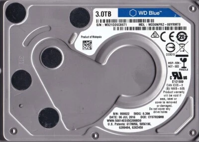 WD30NPRZ-00YRMT0 s/n: WX21D2 JUL/ 2016 3TB SATA 2.5 WESTERN DIGITAL BAD SECTORS! - Image 1 of 4