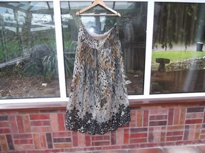MARKS AND SPENCER LEOPARD PRINT SKIRT FIXED WAIST 38 INCHES - Picture 1 of 4