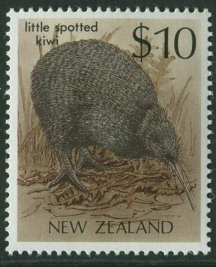 MINT 1989 NEW ZEALAND NZ $10 LITTLE SPOTTED KIWI STAMP  - image 1 of 1