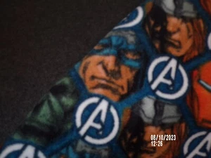 Avenger Faces on Grey Fleece Fabric Blanket Kit - 54x58" - Picture 1 of 2