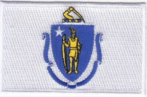 Massachusetts USA Staatsflagge gestickte Aufnäher 3,5"x2,25" zum Aufbügeln - Bild 1 von 1