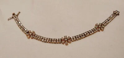  Pulsera tenis oro sobre plata de ley 925 con ópalo y circonita -8" largo ((C15)) Foto 1 de 4