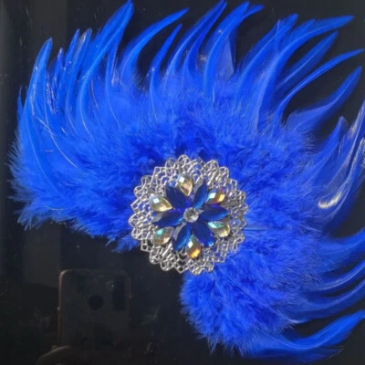 Broche de plumas con cuentas charretera elegante tablero de hombro carnaval escenario accesorio decoración Foto 1 de 4