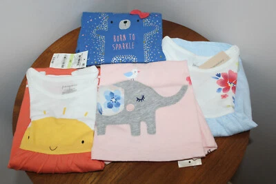 PRIMERAS IMPRESIONES NIÑAS ROPA VARIEDAD 4 PIEZAS 2 CAMISETAS 2 VESTIDOS OSO SOL TALLA 4T Foto 1 de 4