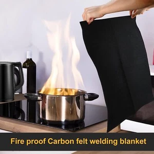Large 4FT x 3.3FT Welding Blanket Plumbing Shield Heat Slag Carbon Fiber Cloth - Picture 1 of 10