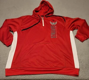 Washington Capitals Sweatshirt Adult 1X Red White Quarter Zip Hoodie Sweater - Picture 1 of 8