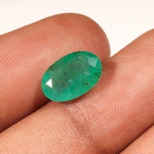Certified Natural Emerald Oval Cut Faceted Emerald Loose Gemstone - Picture 1 of 3