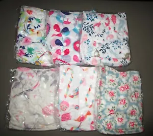 BABYGOAL~ 6 Piece FLOWER WORLD Girl Assorted Reusable Cloth Diapers + 1 Wet Bag - Picture 1 of 4