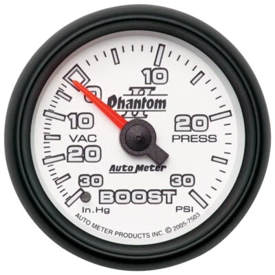 AutoMeter 7503 for Phantom II 52.4mm Mechanical Vacuum/Boost Gauge 30 In. HG/30 - Image 1 of 2