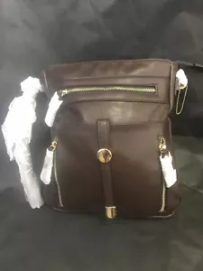 womens handbag brand new with detachable strap faux leather brown - Picture 1 of 8