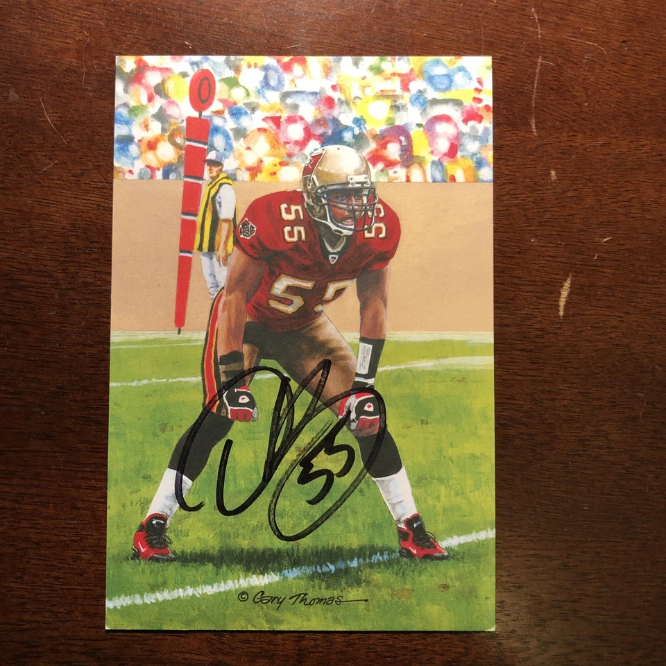 Derrick Brooks Signed TB Buccaneers Goal Line Art Card PSA/DNA AE28872 - Image 1 of 4