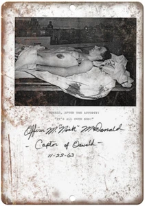 Lee Harvey Oswald Autopsie Nick McDonald 12"" x 9"" Reproduktion Metallschild ZC07 - Bild 1 von 1