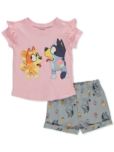 New Bluey Little Girls' 2-Piece Shorts Set Outfit 5 - Picture 1 of 5