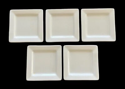 Set Of 5 Libbey Small White Tasting Sushi/Appetizer/Dessert Plates - 4x4 EUC - Image 1 of 4