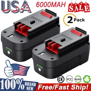 2PACK 6.0Ah HPB18 Lithium Battery For Black&Decker 18V Tools HPB18-OPE 244760-00 - Picture 1 of 12