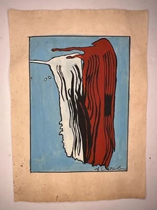 ROY LICHTENSTEIN COA art painting original drawing vintage paper signed stamped - Picture 1 of 3