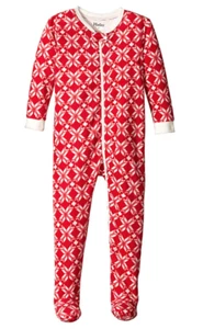 Hatley Little Girls' Footed Fleece Coverall - Classic Snowflakes, Red, 4 - Picture 1 of 1