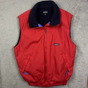 Chaleco De Colección Patagonia Nylon Cremallera Completa Para Hombre Talla L Rojo Forrado de Vellón Hecho en EE. UU. Caminata - Imagen 1 de 10