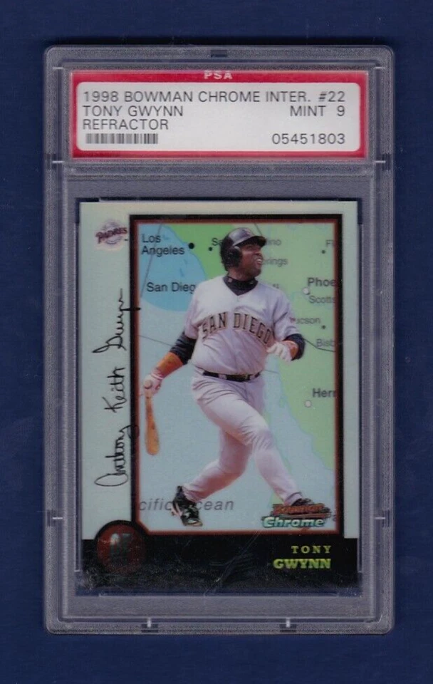 PSA 9 1998 Tony Gwynn Bowman cromo #22 International Refractor Padres POP 4 HOF Foto 1 de 1