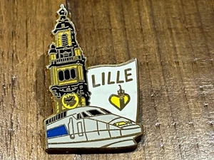 b PINS PIN ENAMEL TRAIN RAILWAYS SNCF TGV LILLE - Picture 1 of 1
