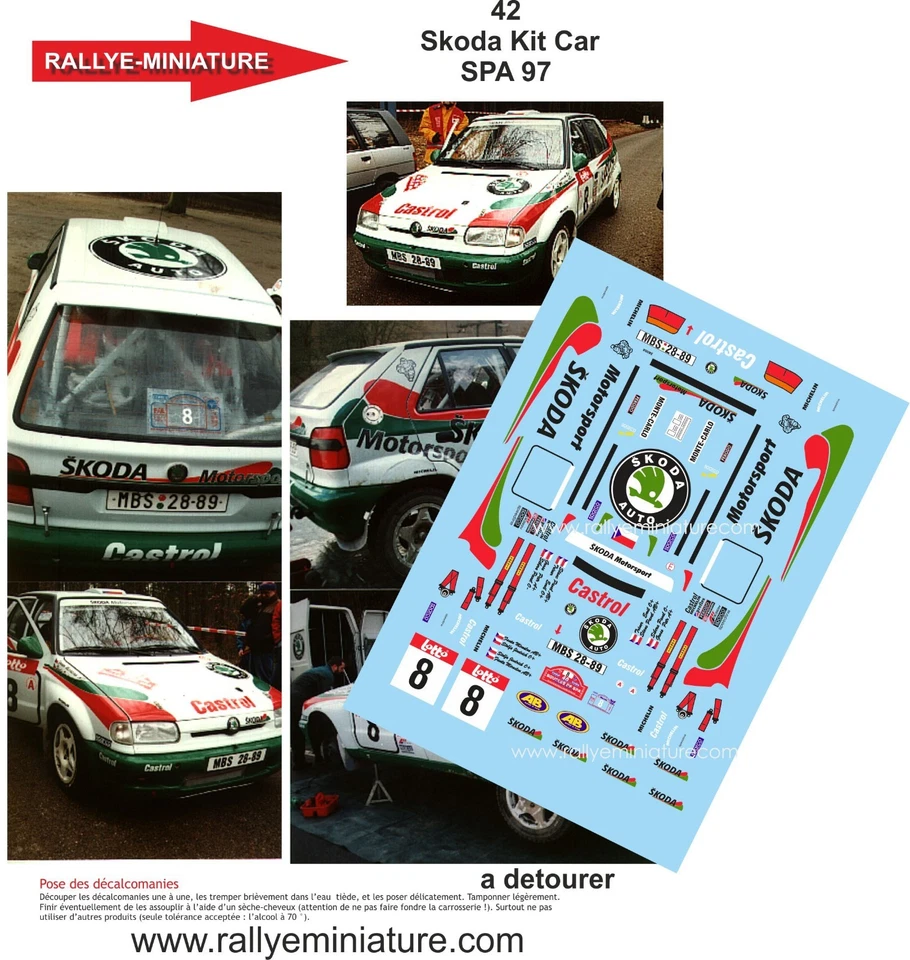 DECALS 1/18 REF 0042 SKODA FELICIA STOLFA BOUCLES DE SPA 1997 RALLYE RALLY - Bild 1 von 1
