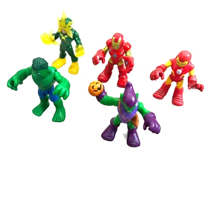 Marvel Playskool Heroes Super Figuras Iron Man Hulk Electro Duende Verde - Lote de 5 Foto 1 de 4