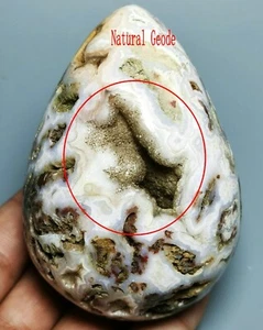 ¡Colección! Geoda CRISTAL DE CUARZO JASPE NATURAL CRUDO esfera huevo curación - Imagen 1 de 10