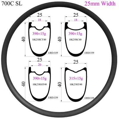 Llanta de carbono para bicicleta de carretera 700C cubierta tubular sin gancho 16-32 orificios Foto 1 de 4